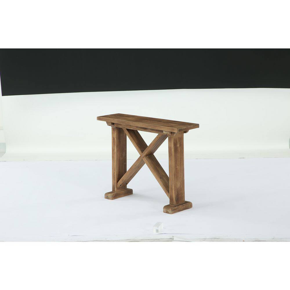 Turrella 41 in. Brown Rectangle Solid Wood Console Table, Narrow Sofa Table with Sturdy Base, Entryway Table for Foyer