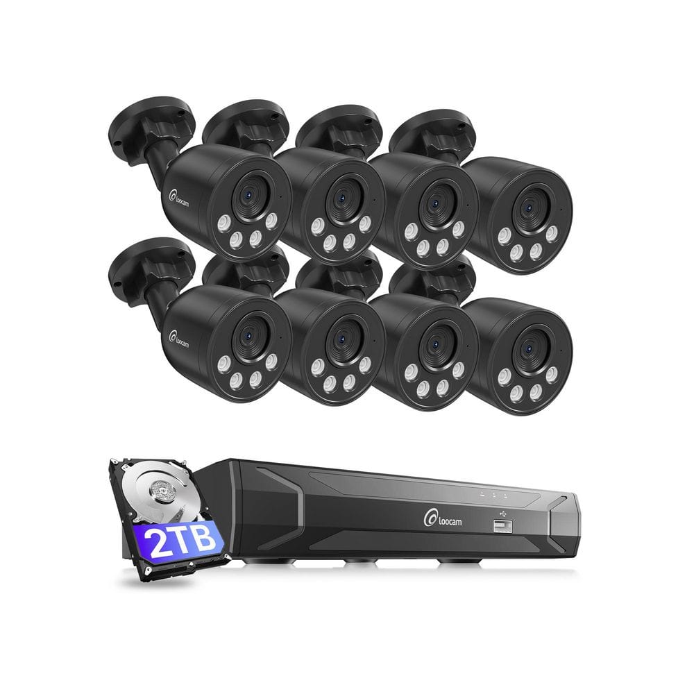 4K Ultra HD 8-Channel 8MP PoE 2TB NVR Security Camera System with 8 Wired PoE IP Cameras, Smart AI Detection price history on PriceWatchPro