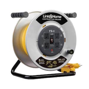 75 ft. 12/3 Extension Cord Storage Reel with 4 Grounded Outlets and Overload Circuit Breaker