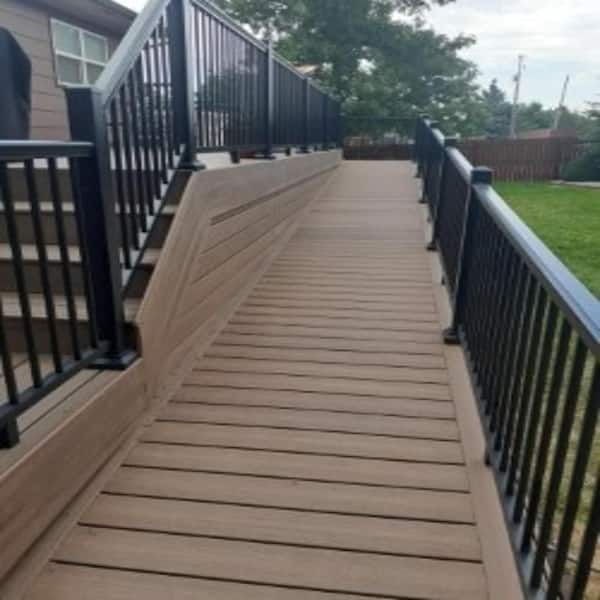 Aria Railing - 3 in. x 3 in. x 36 in. Black Powder Coated Aluminum Deck Post Kit