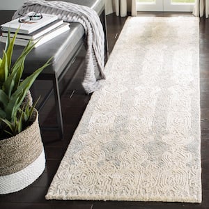 Glamour Gray/Ivory 2 ft. x 8 ft. Distressed Geometric Runner Rug