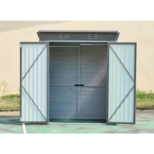 3 ft. W x 5 ft. D Iron-Wood Combination Storage Shed, Garden Shed/Utility Tool House with Lockable Doors (15 sq. ft. )