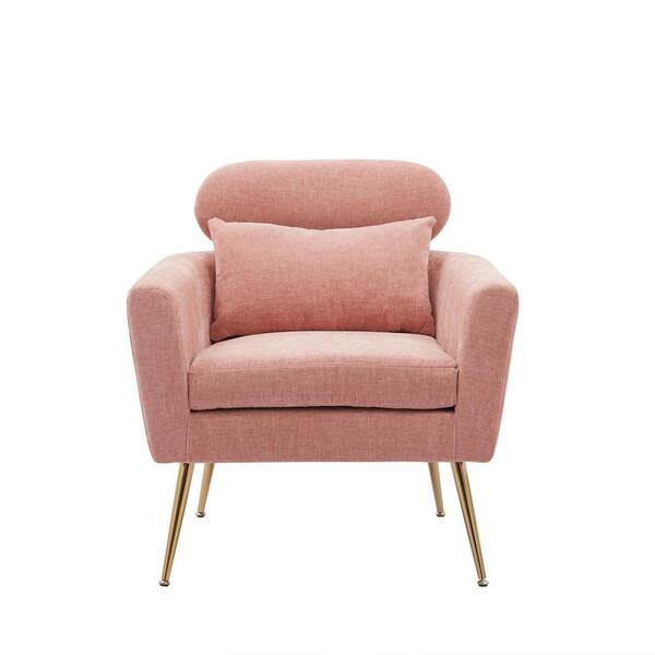 pink chenille chair