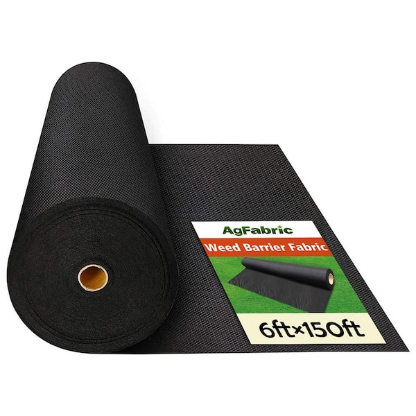 Agfabric 6 ft. x 150 ft. Heavy Non-Woven Ground Cover Weed Barrier Fabric for Gardening Mat and Raised Bed, Weed Control