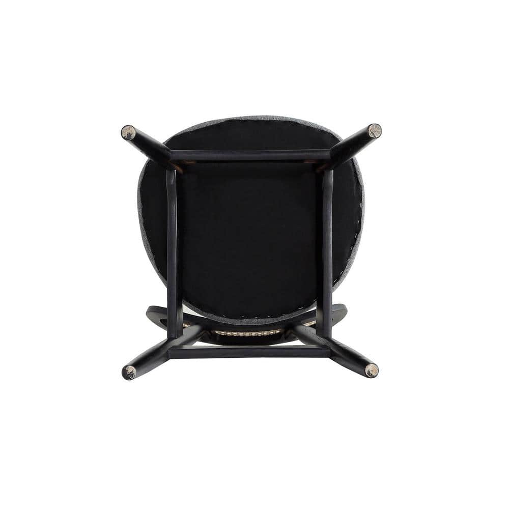Colbert High-Back Black Wood and Cane Side Chair