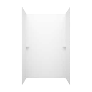 36 in. x 60 in. x 72 in. 3-piece Easy Up Adhesive Alcove Shower Surround in White