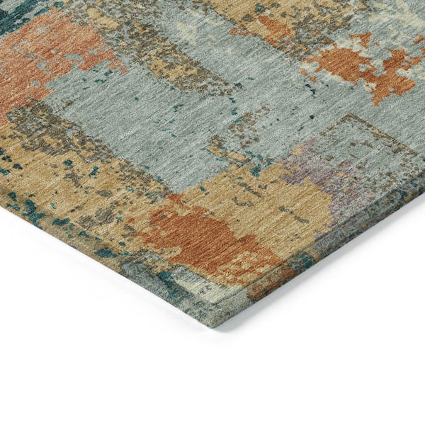 Chantille Machine Washable Indoor/Outdoor Abstract ACN2212 Seafoam 8 ft. x 10 ft. Area Rug