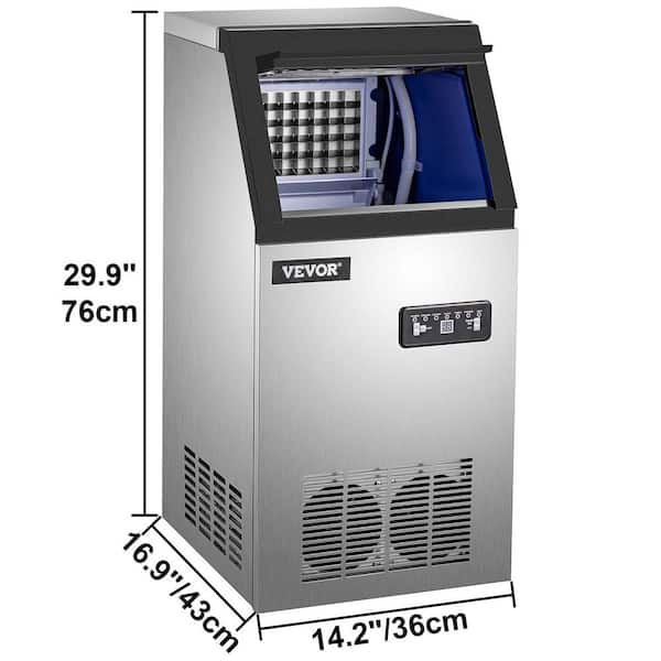 Commercial Ice Maker Stainless Steel Built-in Ice Cube Machine Undercounter 100 