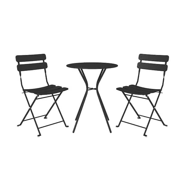 Cosco 3-Piece Steel Outdoor Patio Bistro Set in Black