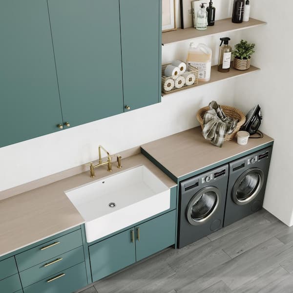 6 ft. L x 25 in. D Engineered Composite Countertop in Sunwashed Oak with Luster Finish