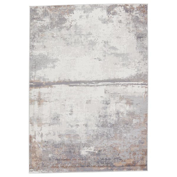 Jaipur Living Grotto Treyton Gray/Ivory 8 ft. x 10 ft. Abstract Rectangle Area Rug