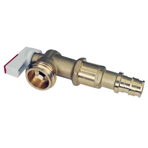 1/2 in. Brass PEX-A Barb x 3/4 in. Male Hose Thread Washing Machine Valve (1/4 Turn)