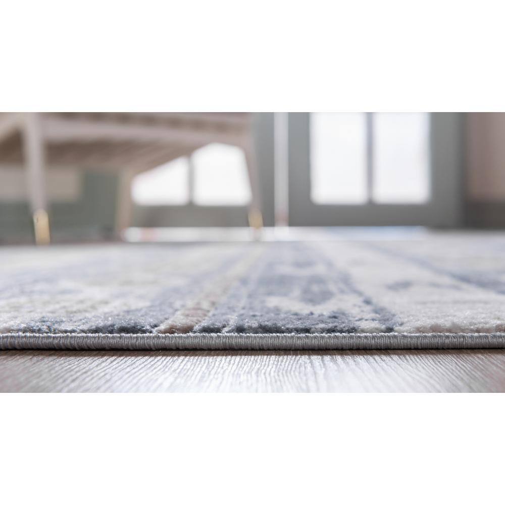 Navy Blue Geometric Synthetic 10' x 14' Rug