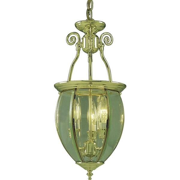 Volume Lighting 3-Light Polished Brass Interior Pendant