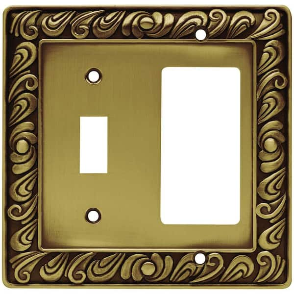 Liberty Brass 2-Gang 1-Toggle/1-Decorator/Rocker Wall Plate (1-Pack)