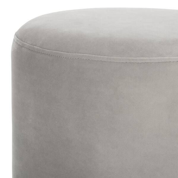 SAFAVIEH Elsworth Light Gray/Brass Velvet Round Accent Small