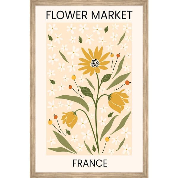 Unbranded Flower Market France by Marmont Hill Framed Nature Art Print 24 in. x 16 in.