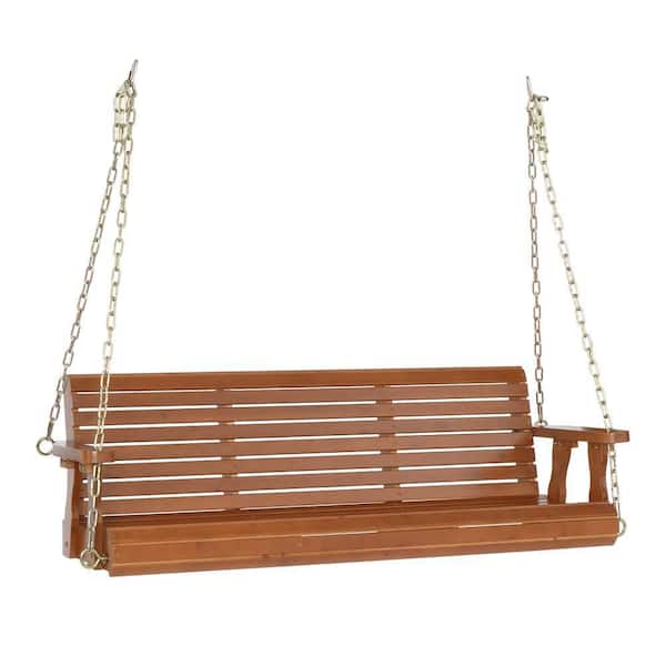 TIRAMISUBEST 2-Person Wood Porch Swing Hanging Swing (Swing frame Not Included)
