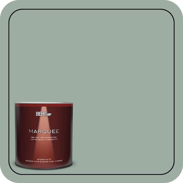 BEHR MARQUEE 1 Qt. #N420-3 Misty Moss One-Coat Hide Matte Interior Paint & Primer