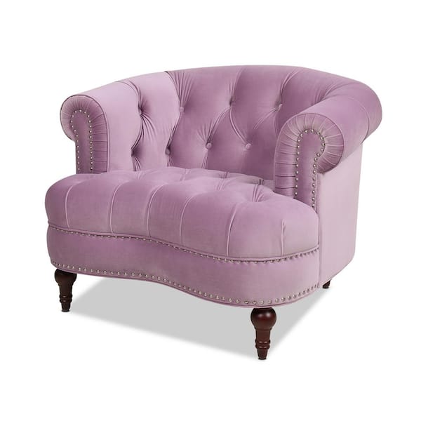 Jennifer Taylor La Rosa Traditional Velvet Tufted Lavender Living Room Accent Arm Chair