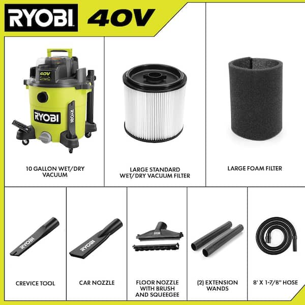 40V 10 Gal. Cordless Wet/Dry Vacuum (Tool Only)