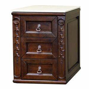 Arcadia 17.5 in. W x 18.5 in. D Freestanding Side Cabinet with Marble Top in Walnut