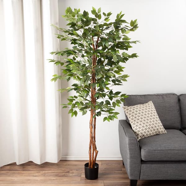 Pure Garden 80 in. Potted Artificial Ficus Tree