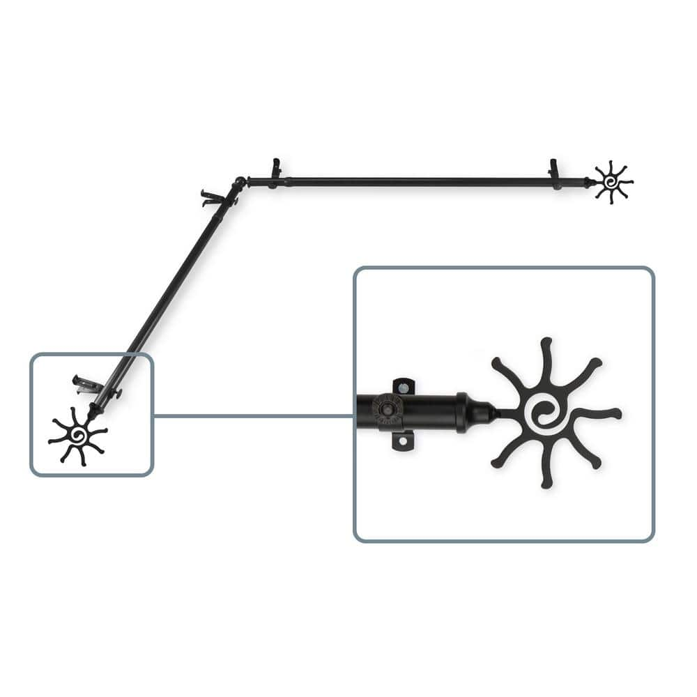 28 In To 48 In Adjustable 13 16 In Corner Window Curtain Rod In   Single Curtain Rods H4860 282 Corner 64 1000 