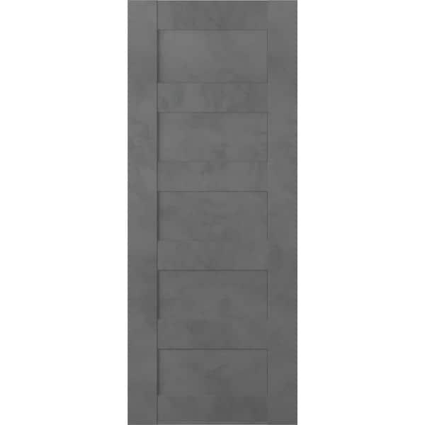 Belldinni Vona 07 4R 30 in. W x 80 in. H x 1-3/4 in. D 1-Panel Solid Core Dark Urban Prefinished Wood Interior Door Slab