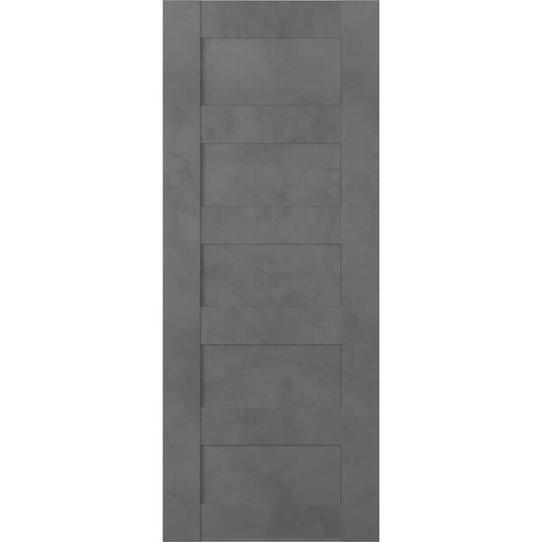 Belldinni Vona 07 4R 32 in. W x 80 in. H x 1-3/4 in. D 1-Panel Solid Core Dark Urban Prefinished Wood Interior Door Slab