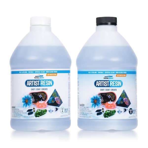 Artist Epoxy Resin 128 oz. Gallon Kit with 1:1 Mix Ratio and UV Resistance-High-Gloss, Crystal-Clear Casting