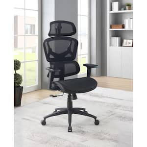 Mesh Seat Adjustable Height, Swivel, Tilt, Rolling, Reclining Ergonomic Executive Chair in Black with Adjustable Arms