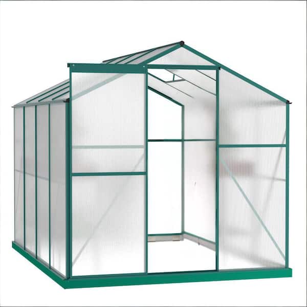 99.8 in. x 74.8 in. x 78.74 in. Green Aluminum Walk-In Greenhouse for Outside, Garden, Backyard