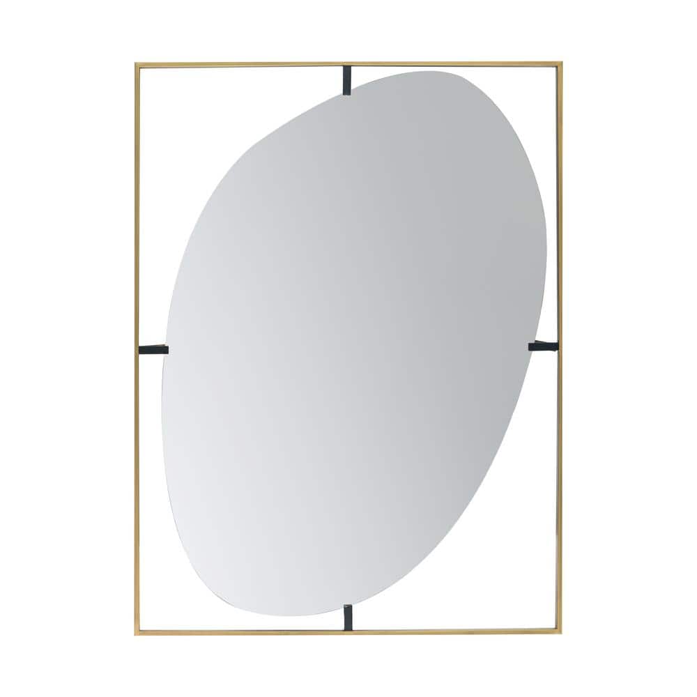 High-Quality Golden Black 30 in. W x 40 in. H Contemporary Rectangle Iron F