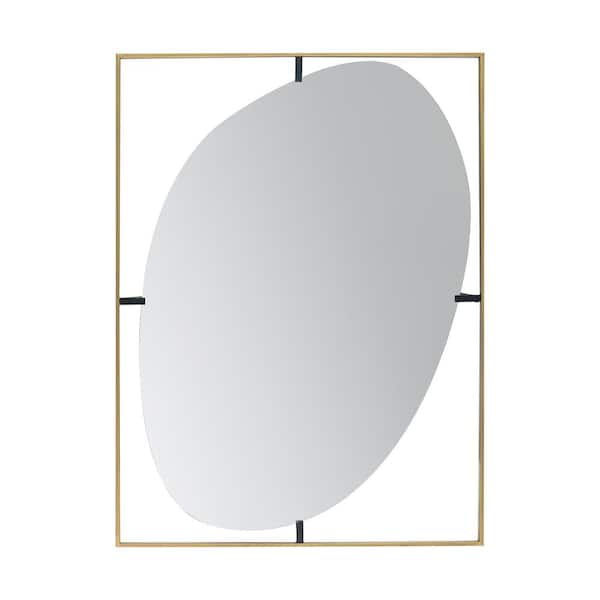 Unbranded High-Quality Golden Black 30 in. W x 40 in. H Contemporary Rectangle Iron Framed Mirror
