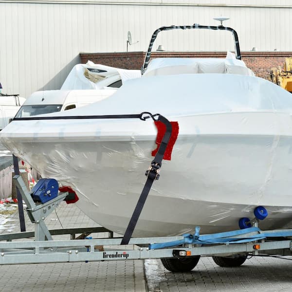 Ratchet Tie Down Straps (4PK), 2,200 lb. Max Break Strength, Includes 4 Premium 1 in. x 15 ft. Rachet Tie Downs