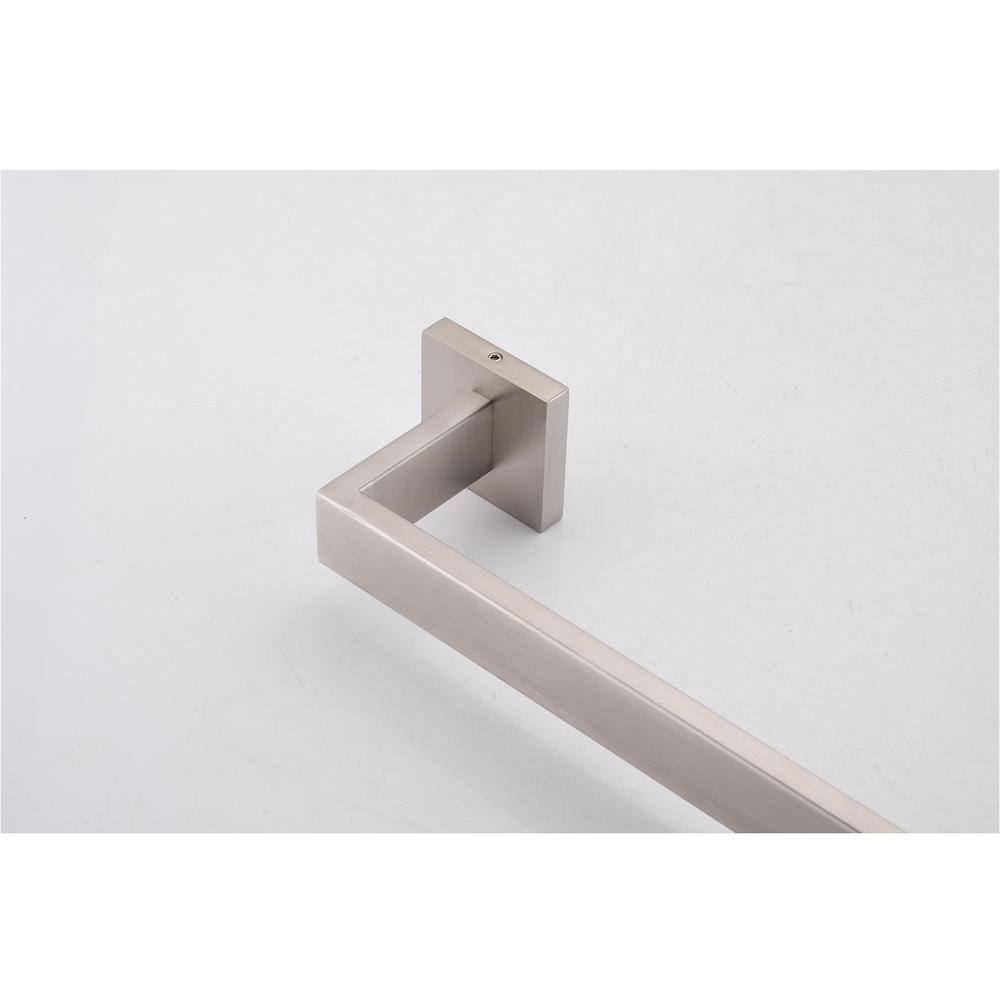 Brushed Nickel 4-Piece Bathroom Hardware Set with Towel Bar