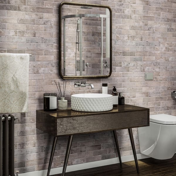 Capella Taupe Brick Matte Porcelain Tile 2 in. x 10 in., Floor & Wall (5.15 sq. ft./Case)