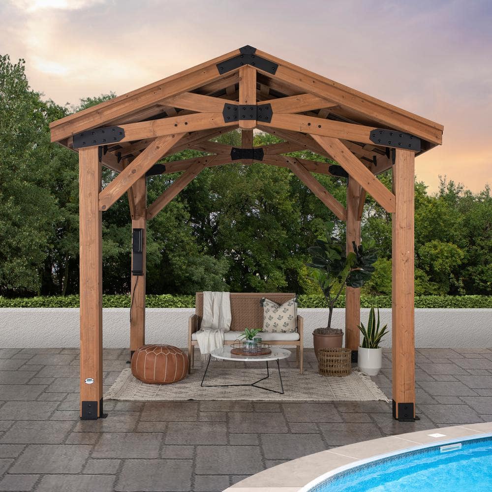 Norwood Cedar and Steel 10x10 Outdoor Gazebo
