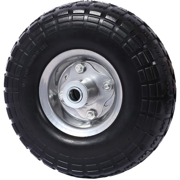 4.10/3.50-4 in., 10 in. diameter, 5/8 in. Axle Hole, 2.2 in. Heavy Duty Explosion Proof PU Foam Tire in Black