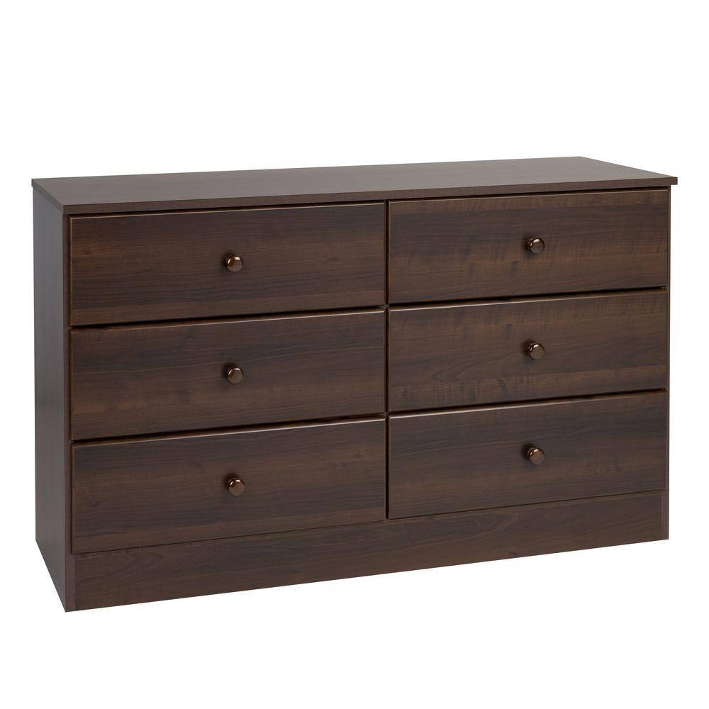 Espresso 55'' Horizontal Double Dresser with Extra Deep Drawers