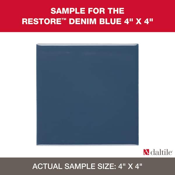 Daltile Restore Denim Blue 4-1/4 in. x 4-1/4 in. Glazed Ceramic Sample Tile