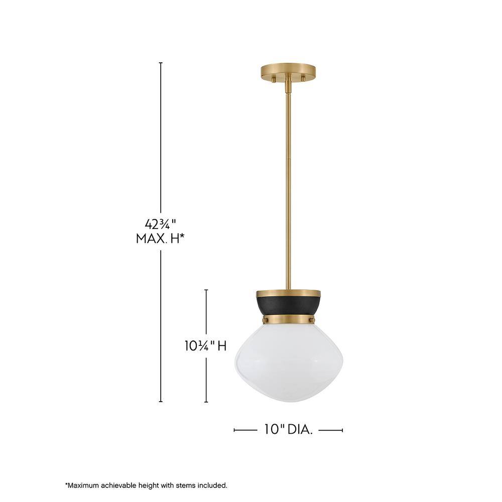 Lucy Black and Brass Glass LED Pendant Light
