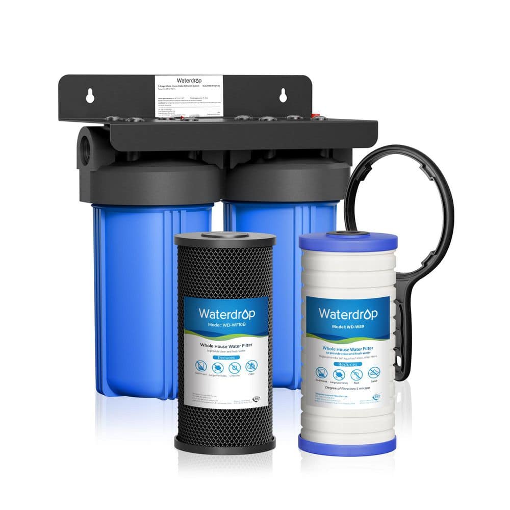 WD-WHF21-BG 2 Stage Whole House Water Filter System, with Carbon Filter and Sediment Filter Extra WD-RPFK Filters