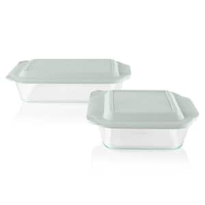 Easy Grab® 4-piece Glass Bakeware Set with Red Lids