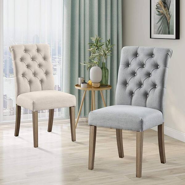 Ewing modern dining discount chair with buttons