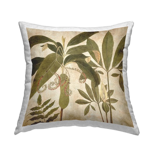 Stupell Industries Botanical Forest Leaf Plants Green Square Outdoor Throw Pillow