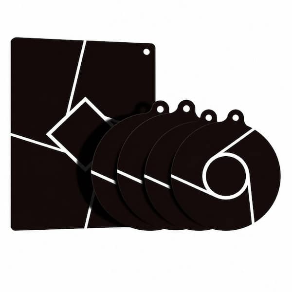 5-Piece Silicone Induction Cooktop Protector Mats Set, Black, Reusable Heat-Resistant Kitchen Covers