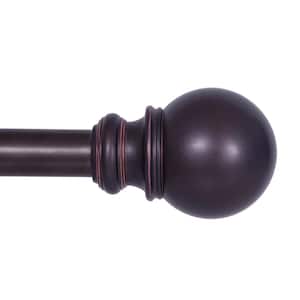 Bryce 66 in. - 120 in. Adjustable Single Curtain Rod 3/4 in. Diameter in Bronze with Ball Finials