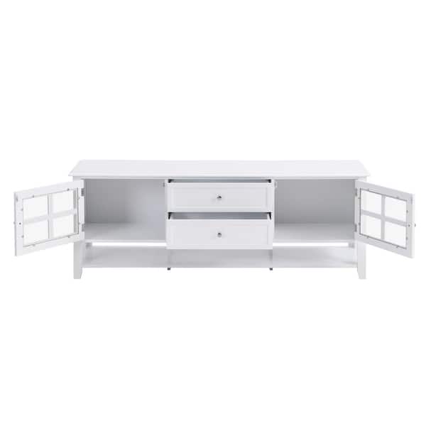 Unbranded 59.1 in. W x 15.7 in. D x 21.7 in. H Bathroom White Linen Cabinet